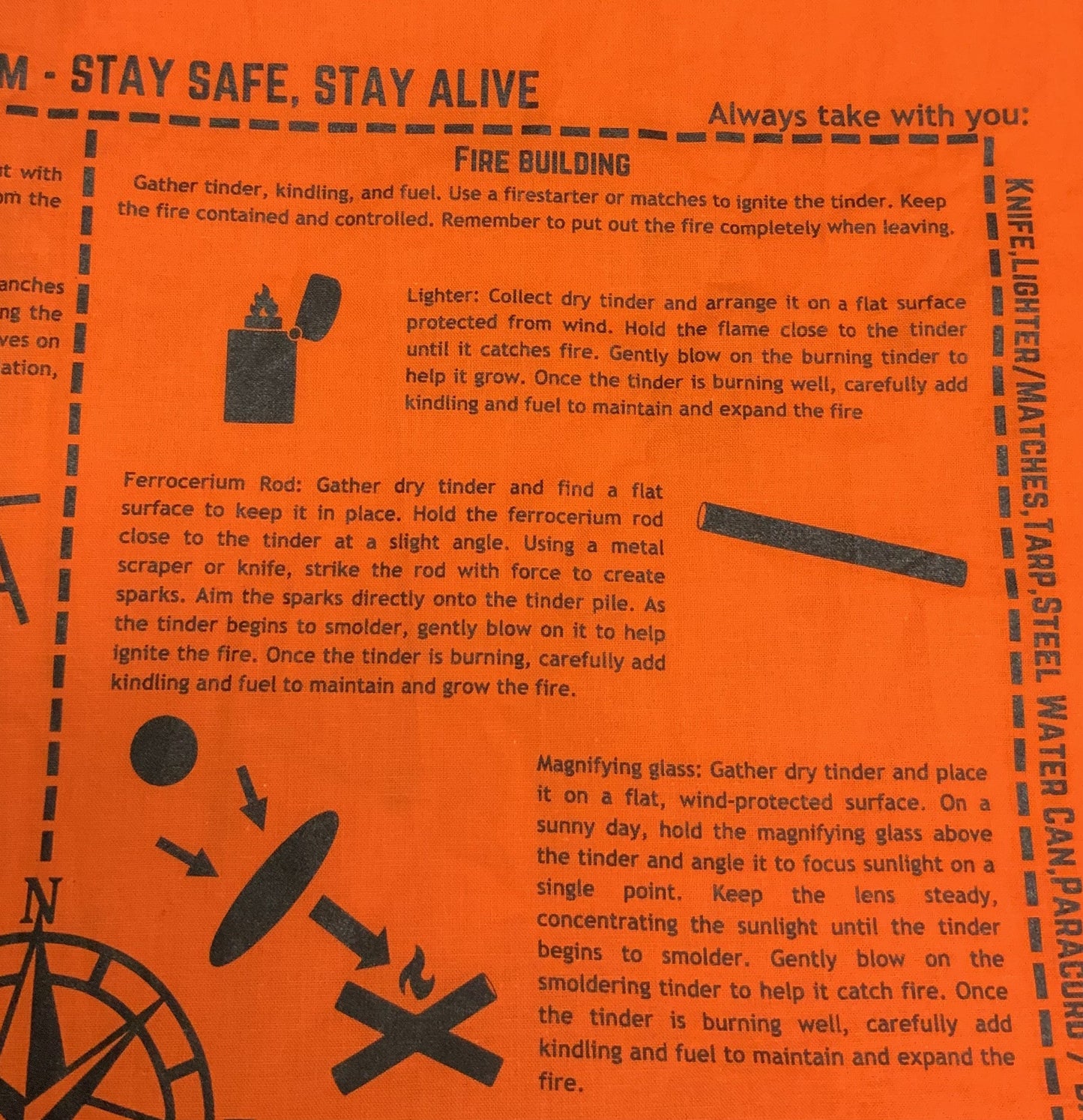 Survival Bandana with Printed Survival Instructions — Made in USA | SurvivalRags