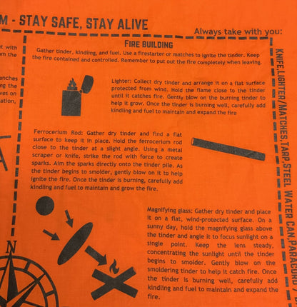 Survival Bandana with Printed Survival Instructions — Made in USA | SurvivalRags