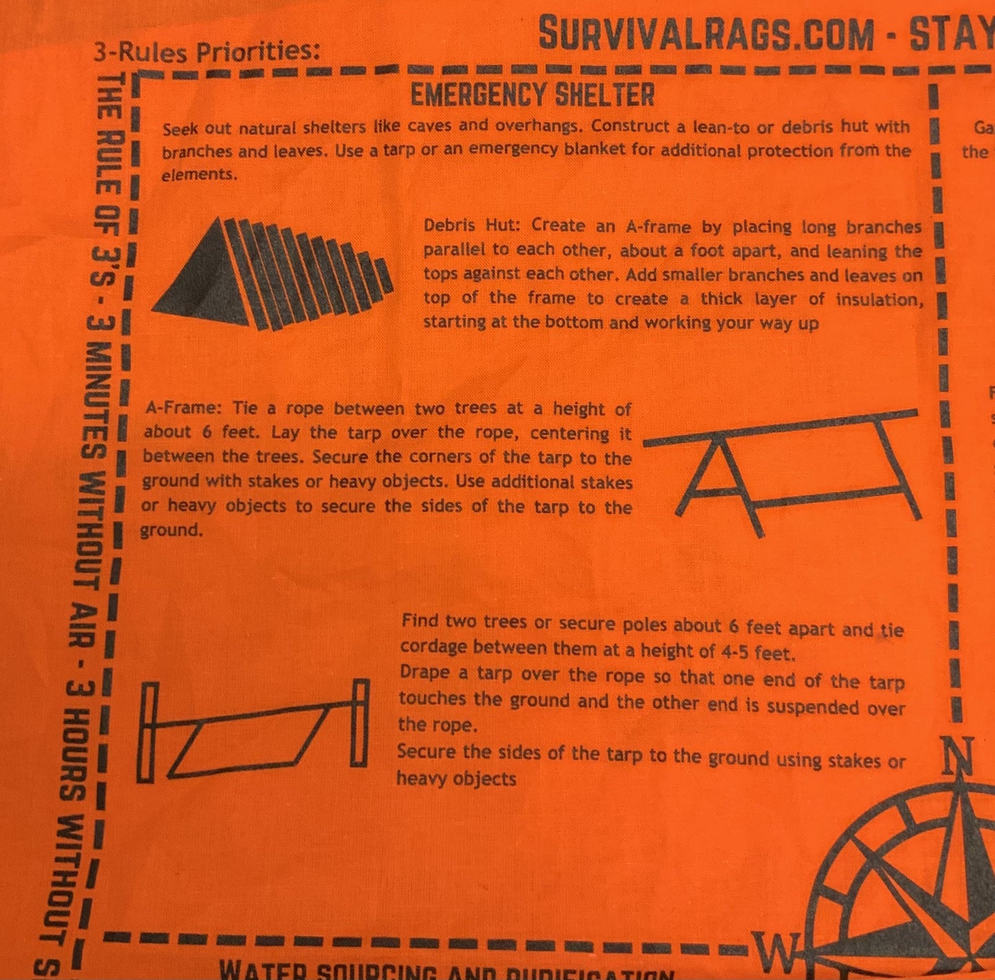 Survival Bandana with Printed Survival Instructions — Made in USA | SurvivalRags
