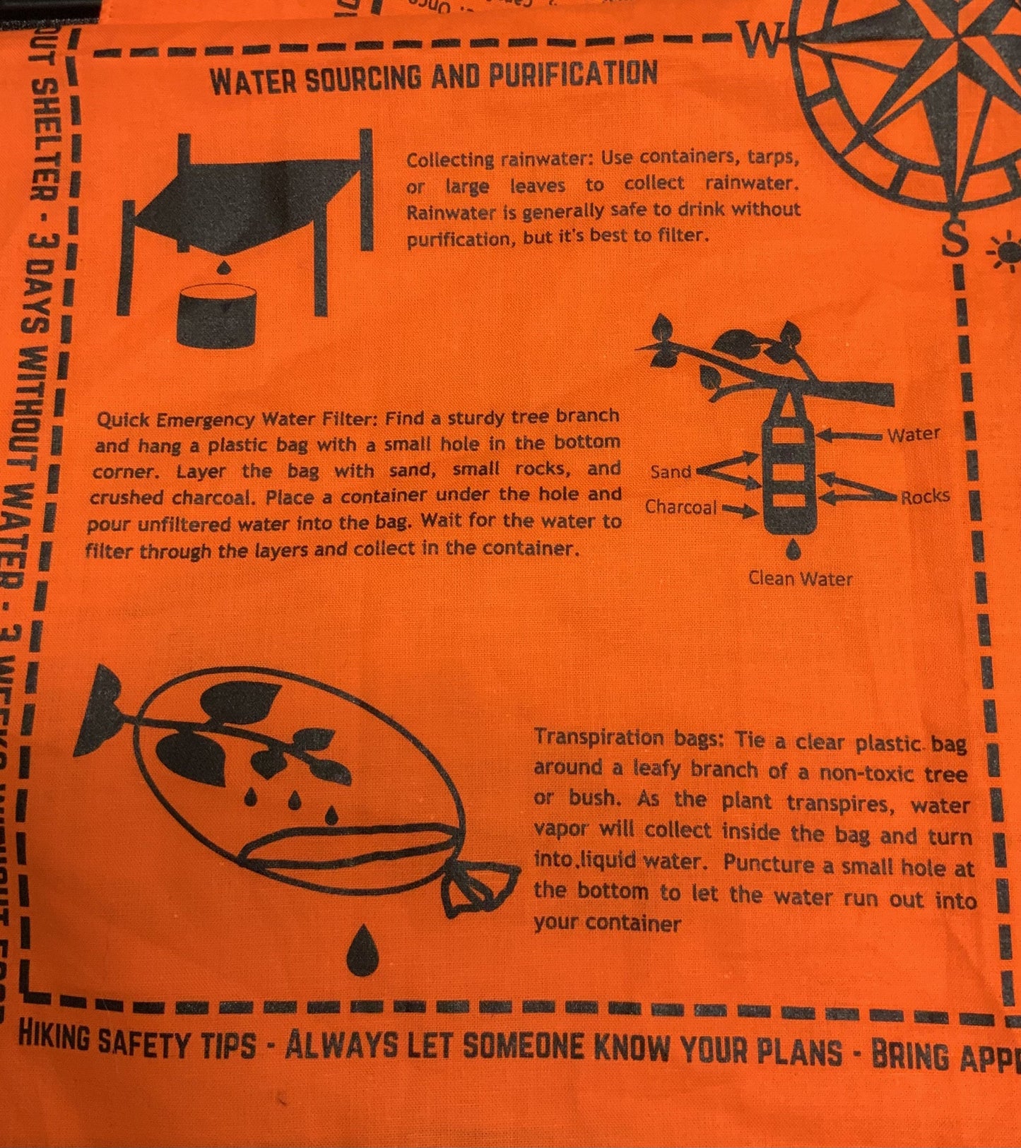 Survival Bandana with Printed Survival Instructions — Made in USA | SurvivalRags